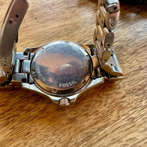 Unisex EUC Fossil Double Row Rhinestone Watch with Sporty Links ~DayaNight Style - Picture 5 of 7